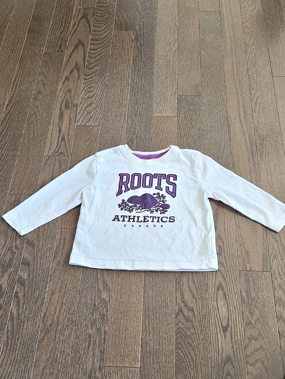 Roots Baby Roots Athletics Canada Long Sleeve Tee White Baby Girls 12-18 Months